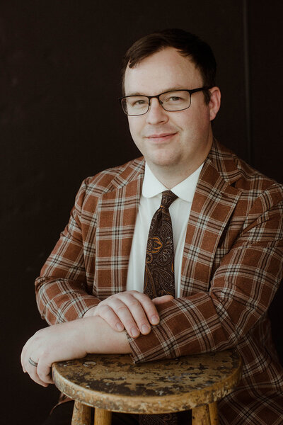 Bespoke suit portrait by Sew Generously